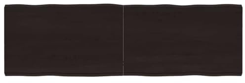 Frdhee Encimera de cocina, tablero de mesa 160 x 50 x (2-6) cm de madera maciza tratada borde de árbol para salón, comedor, cocina y oficina