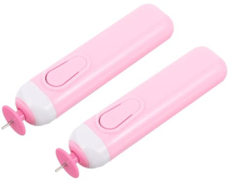 OKUMEYR Strumento Penna per Quilling Elettrica 2 Pezzi in Plastica Rosa Design Che Fa Risparmiare e Operazione Precisa per Lavori DIY e Fai da Te a Casa