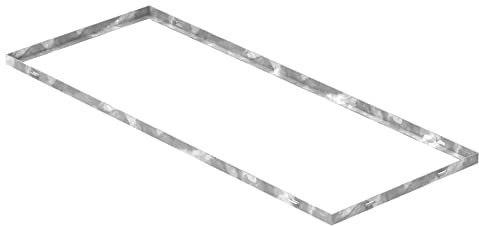Fenau - Gitterrost-Zarge 400 x 1000 x 23 mm für Rosthöhe von 20 mm, verzinkt – mit Aussparung für Maueranker - Passend für Baunorm-Rost: Fenau 390 x 990 x 20 mm