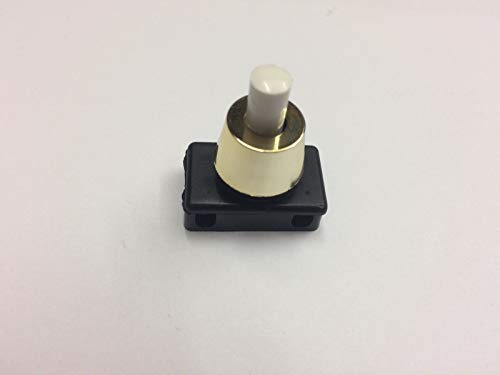Lampenschalter Druckschalter schwarz weiß Hals 230V 2A Schwarzer Knopf Schalter (weiß/gold)