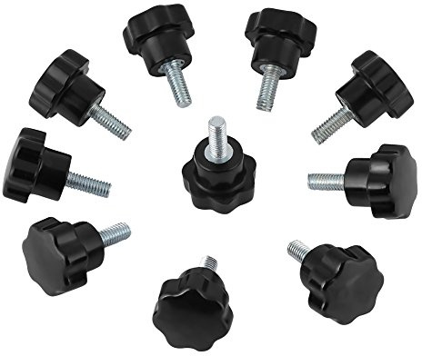 10 stücke Sterngriffmutter Sternförmige Türgriffe Bolzen M5 * 16 Kunststoff Fadenklemmknopf Maschine Werkzeug Zubehör Set Schwarz