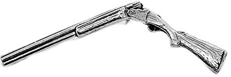 Silver Pewter Broken Schrotflinte Anstecker Abzeichen/Brosche (Englisch in Geschenk Tasche)