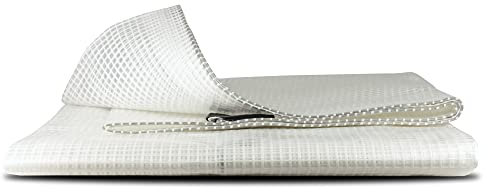 Bortaberg Tarpaulin Strengthened Waterproof Heavy Duty - Clear Tarp Sheet - Premium Quality Cover Made of 100gram/sm Reinforcing Mesh, for Camping Fishing Gardening Pets ([m]1.5x2 || 4.9'x6.5')