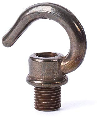 Haken aus Messing, M10x1 Schraubgewinde, Old English - 1 Stück