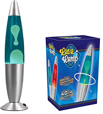 Lampada Lava Blu - Lava Lamp | Lavalamp | Lampada Da Scrivania 38 Cm | Abat Jour Da Comodino | Lampade Da Comodino | Decorazioni Casa | Lampade Notturna Per Bambini | Regali Originali