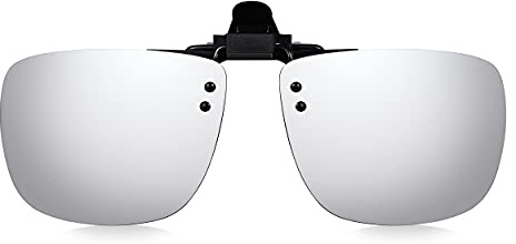 Read Optics Clip-on-Sonnenbrille über verschreibungspflichtigen und nicht verschreibungspflichtigen Brillen mit einfacher Befestigung, polarisiertem UV-Schutz, hochklappbaren randlosen, leichten