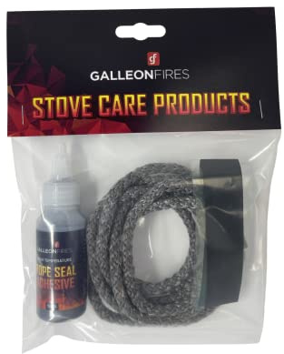 6mm Stove Rope,Stove Rope Kit Black for Stove Door, Woodburning Replacement Rope Kit, Black Rope Seal Pack (with Large 50ml Super Seal Glue) 6mm x 2M