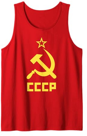 Maglietta rossa con falce e martello dell'URSS CCCP Canotta