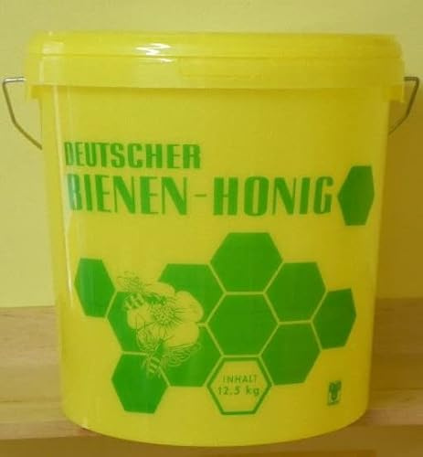 12,5kg Honigeimer gelb m.Deckel mit Aufdruck Höhe 26 cm, Ø oben 25, unten 22 cm Imker Imkerei Bienen Eimer