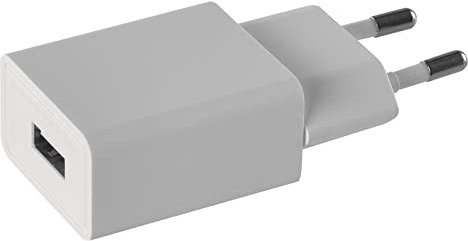 EMOS V0122 - Caricatore USB con 1 uscita, alimentatore di rete USB Basic con corrente di uscita 1 A, per cellulare, smartphone, tablet, lettore eBook, fotocamera, lettore MP3, bianco, V0122