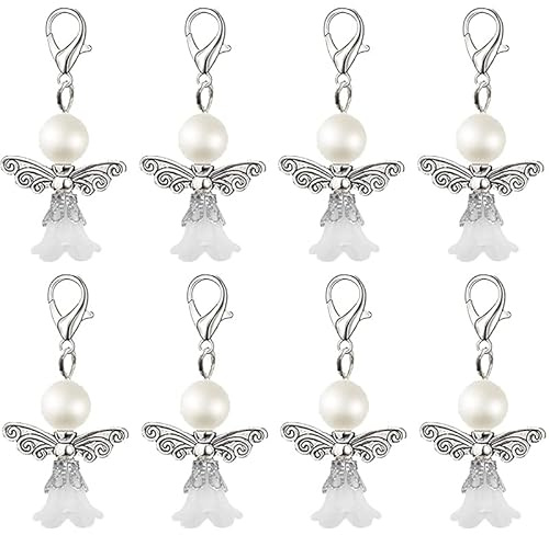 HERZWILD skyddsängel nyckelring ängel charm pärlängel hänge för gör-det-själv bröllop smycken halsband pyssel (AB2)