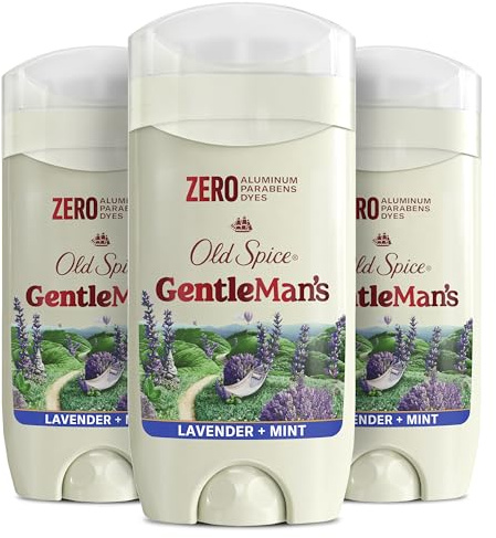 Old Spice GentleMan's Aluminum Free Dry Feel Deodorant for Men, 24/7 Lasting Freshness, Gentle on Skin with Skin Conditioners, Lavender + Mint Scent, 3.0 oz (Pack of 3)