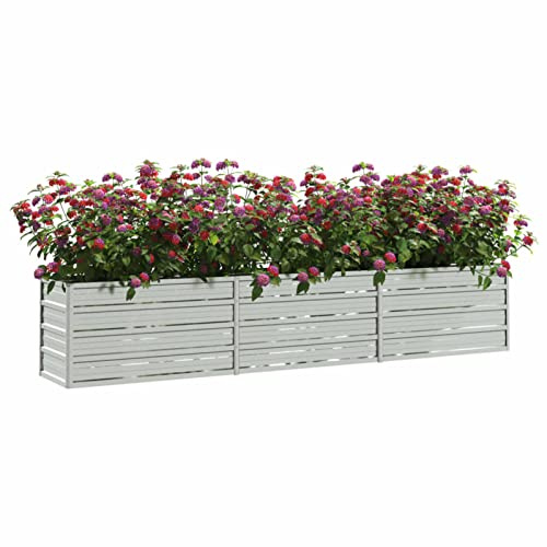 Tidyard Galvanised Steel Raised Garden Bed Planter - Deep Wide Outdoor Decor for Vegetables Flowers Herbs Model316889