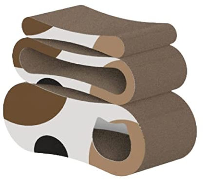 Kratzbaum Katzenkratzbaum 2 In 1 Katzenkratzbaum Loungebett Aus Pappe Langlebige Brettpolster Verhindern Möbelschäden 3-TLG Kratzstamm Im Innenbereich