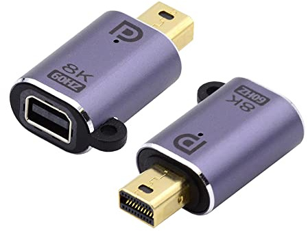 NFHK Mini DisplayPort 1.4 macho a Mini DP hembra 8K 60Hz Adaptador Ultra-HD UHD 4K 144Hz 7680 * 4320 para monitor de video PC portátil