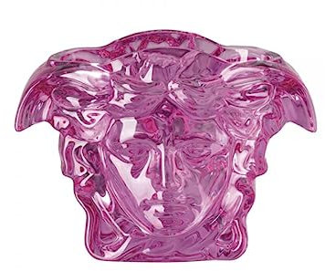 Versace by Rosenthal - Vaso Medusa grande, in vetro rosa, 19 cm