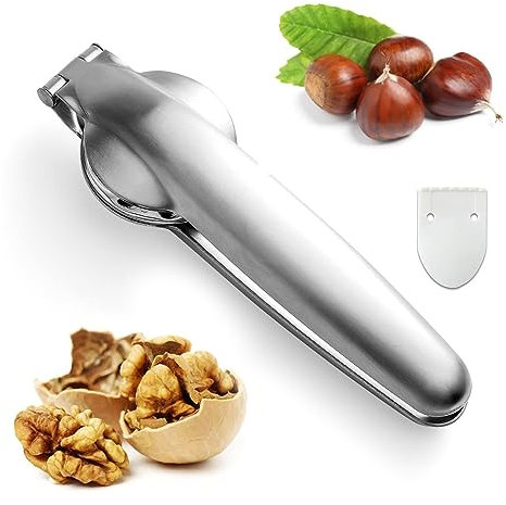 Pinza per Castagne, Multifunzione Pinza Castagne, Taglia Castagne in Acciaio Inox, Schiaccianoci, Utensili da Cucina Frutta Secca Apri Noci