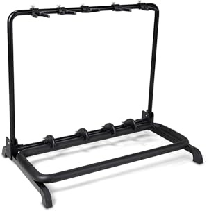 GEWA soporte para guitarras multisoporte - para 5 instrumentos - ajustable - también para guitarras Roundback, negro, GS-105B