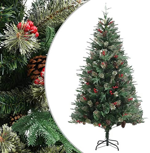 GuyAna Weihnachtsbaum mit Zapfen Grün 195 cm PVC & PE Artificial Christmas Tree