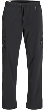 JACK & JONES Jpstkane Jjarcher Tech Cargo SN Pantaloni, Nero, L Uomo