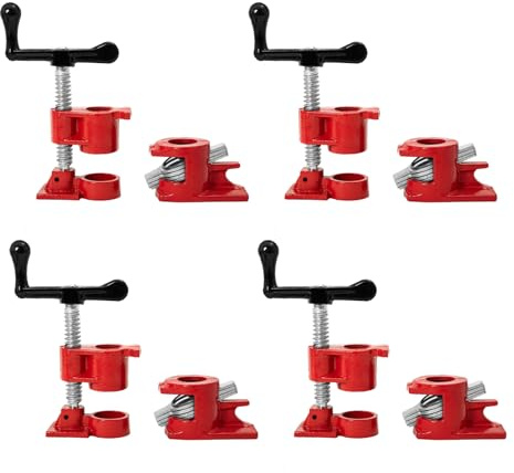 DUPDMKIN Pipe Clamps 3/4 inch Pipe Clamps for Woodworking 4 Pack Heavy Duty Wood Gluing Clamps with Quick Release, Ideal for Carpentry, Home Improvement, and DIY Projects (3/4 IN)