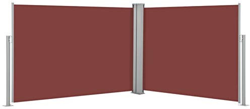 ARKEM Ausziehbare Seitenmarkise Braun 120 x 1000 cm Sichtschutz Blickdicht, Vertikalmarkise, Sonnenschutz, Windschutz