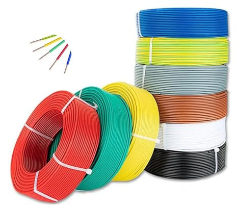 100 m einadriges, hartes Elektrokabel, 0,5/0,75/1/1,5 mm², PVC-isoliertes Haus-Stromkabel, massiver 20/18/17/16 AWG reiner Kupferdraht(Color:GRAY,Size:90M_16 AWG-1.5MM2)