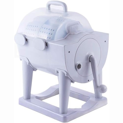 Mini Lavatrice ed Essiccatore a Manovella, Lavatrice a Tamburo Manuale Portatile, con Piedini Antiscivolo e Fori di drenaggio, per Dormitorio Camper Appartamento