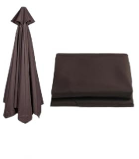 Sonnenschirm Ersatzbezug - 200/270/300cm 6/8 Streben - UV-Schutz Ampelschirm Bezug - Gartenschirm Stoff Ersetzen - Gartenschirm Überdachung Abdeckung(Color:Brown,Size:6 ribs-3m(9.8ft))