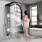 Robinet De Douche De Salle De Bains En Nickel Brossé De Luxe, Panneau De Douche LED, Robinet Mitigeur De Baignoire Avec Douchette À Main, Écran De Température
