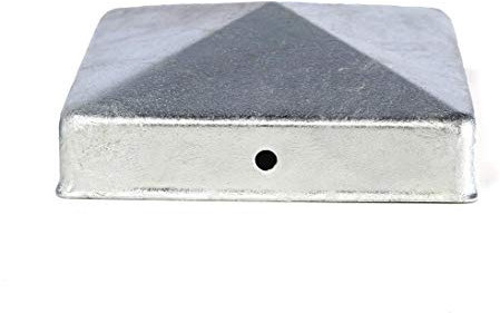 Pfostenkappe Pyramiden Form für 7x7cm Pfosten aus feuerverzinktem Stahl von bambussi.com