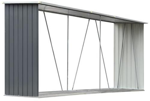 Gecheer Capannone da Giardino in Acciaio Zincato 330x84x152cm Grigio
