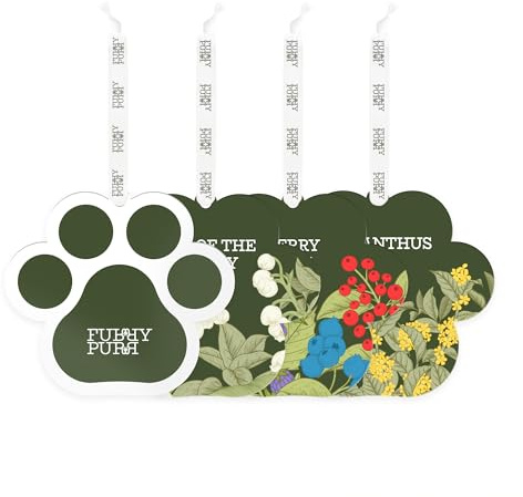 FURRYPURR Auto-Lufterfrischer - Pfotenform - Anhänger für langanhaltenden Duft im Auto oder zu Hause - Lily Of The Valley, Osmanthus, Berry Rum - 3 Stück