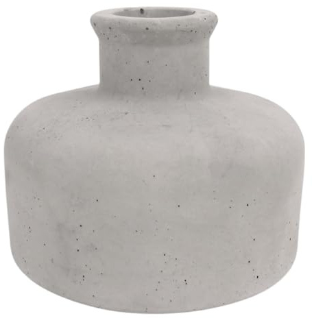 Handworkz | Wadah - mini Vase bauchig aus Beton | wasserdicht | für frische Blumen oder Trockenblumen nutzbar | auch als Kerzenständer für Stabkerzen geeignet | Made in Germany (Grau)