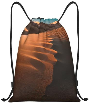 Tunnelzug Gymsack Sanddünen Druck Kordelzug Sportbeutel Mädchen Turnbeutel Herren Gymnastikbeutel, Für Reisen, Schwimmen, 36x42cm