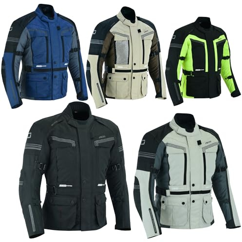 BOSmoto Motorrad Wasserfeste Jacke, Motorradjacke für Herren – Textiljacke mit herausnehmbaren Protektoren,Biker Texti Jacke,Motorrdjacke