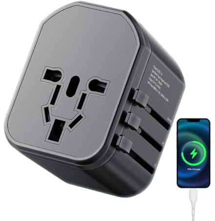 Adaptador de Viaje Enchufe Internacional,Adaptador de Viaje a Nivel Mundial | Gadgets de Viaje,Cargador Internacional Mundial, múltiples Puertos de Carga USB para nómadas Digitales