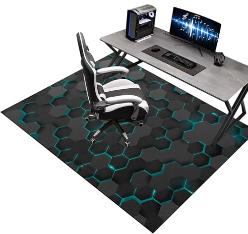 Bodenschutzmatte für Hartböden 120 x 140 cm, Schreibtischstuhl Unterlage für Laminat, Gaming Bodenmatte für Büro zu Hause, Stuhlmatte für Teppich- und Hartholzböden, Teppich Unterlage-Kratzfest