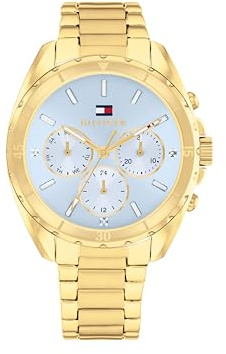 Tommy Hilfiger Multi Zifferblatt Quarz Uhr für Damen mit Edelstahlarmbänder