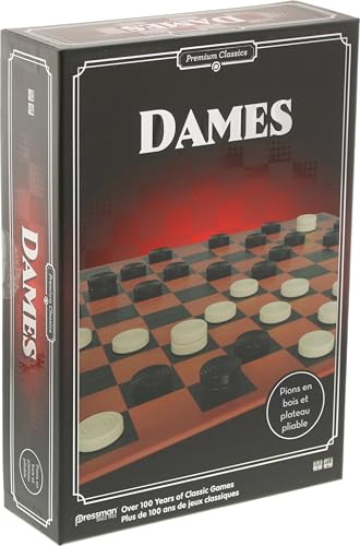 Goliath - Dames - Jeu de Dames Premium pour Enfants dès 6 Ans - Plateau de Jeu Pliable en Carton - Prenez Les Pions en Bois de l'Adversaire - Stratégie et Réflexion - 2 Joueurs - Version Française