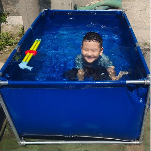 WLCGYD Pools Above Ground 4 5 Feet Deep, Portable Swimming Pools for Kids & Adult with Bracket for Camping Garden Backyard Deck, Non Inflatable Wading Pet Pool(Deep 52in/1.3m lxw 1x1m/3.3x3.3ft)