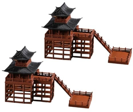 Yardwe 2piezas Adorno De Pabellón De Bonsáis Miniatura Decoración De Acuario Japonés Figuras De Hadas para Jardín Zen