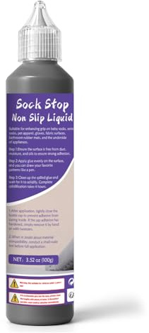 1DFAUL 100g Sock Stop Anti Rutsch Kleber, Socken Stopper Flüssigkeit, Wasserfest, Latexfrei, auf Wasserbasis, Geruchlos und Waschbar, für Kleiderbügel, Teppiche, Badezimmermatten (Schwarz)