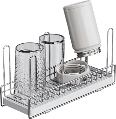 Generico Asciugatore per Bottiglie | Ripiano per Bicchieri da Vino | Scolastoviglie Acciaio Inossidabile Organizer Risparmio Spazio per Tazze Bicchieri Lavaggio Cucina
