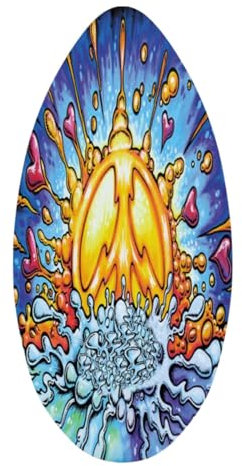 F Fityle 35 Zoll Skimboard Skim Board Skimboarding 35'' Stehend Sanft Surfbrett für Anfänger Erwachsene Universal Männer Frauen, Energie