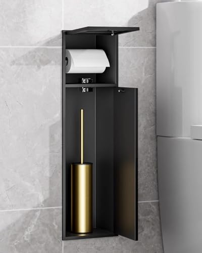 Soporte para escobilla de inodoro y papel higiénico, acero inoxidable 304, estante de almacenamiento para ducha, duradero, diseño que ahorra espacio