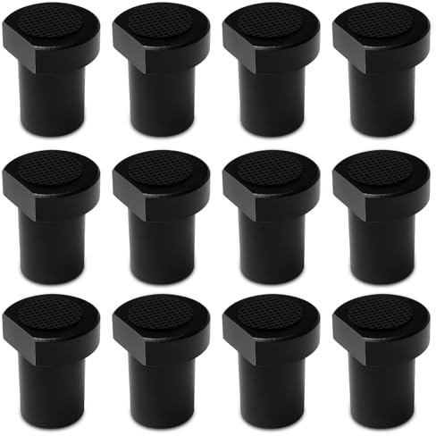 12 Stück Bankhaken Aluminiumlegierung – Werkbank Hunde-Klemme & Hobelstopfen, Spannbacken für 20mm Hundeloch, Zubehör für Holzbearbeitung, MFT Tisch (Schwarz)