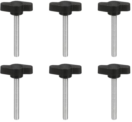 PATIKIL Tornillos De Ala Con Oreja M5 X 40mm 6Pcs Tornillos De Manija Mecánica De Acero Al Carbono Para Reemplazar Y Apretar Perillas De Sujeción Manual Fuente De Alimentación Negro