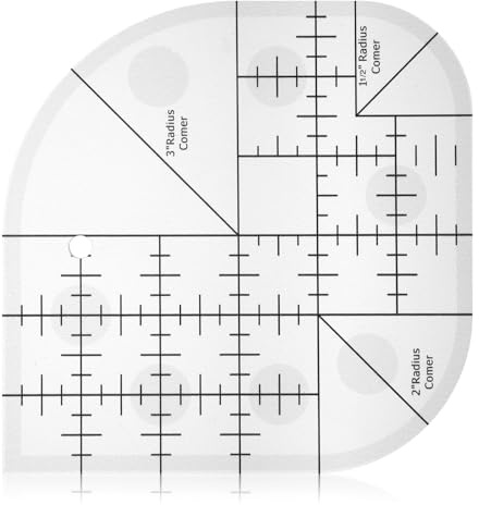 Larrel Gebogener Ecken Lineal, Acryl Quilt Lineale Nähen Patchwork Lineal Multifunktionaler Kurvenschneidelineal Transparenter Stoff Lineale für DIY-Näharbeiten Nähschablonen Patchwork Werkzeug