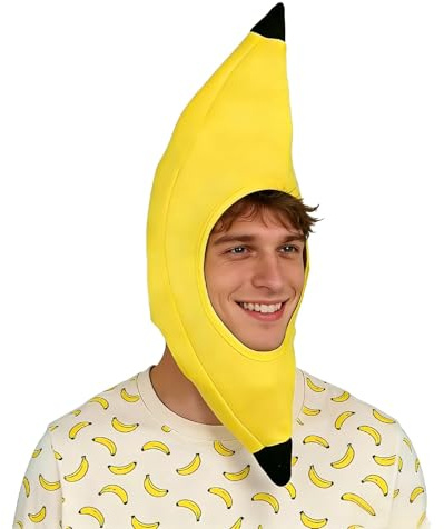 ZocRjvN Bananen Kostüm, Lustige Kopfbedeckung, Banana Verkleidung, Kostüm Banane, Funny Hat for Parties, Realistic Banana Costume for Carnival, Banana CostumePerfekt Für Feste Und Partys